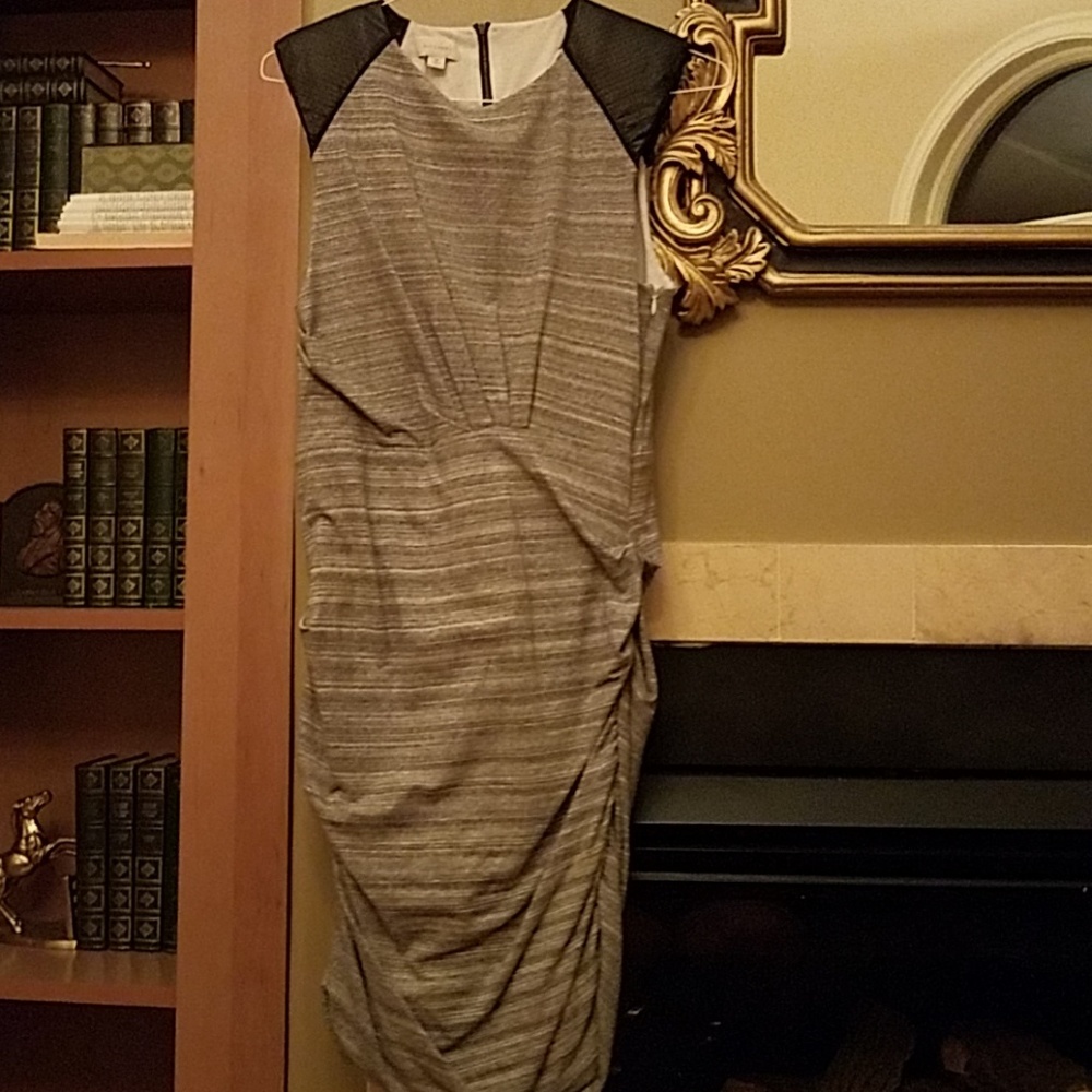 witchery dress marle gray black shoulders au16